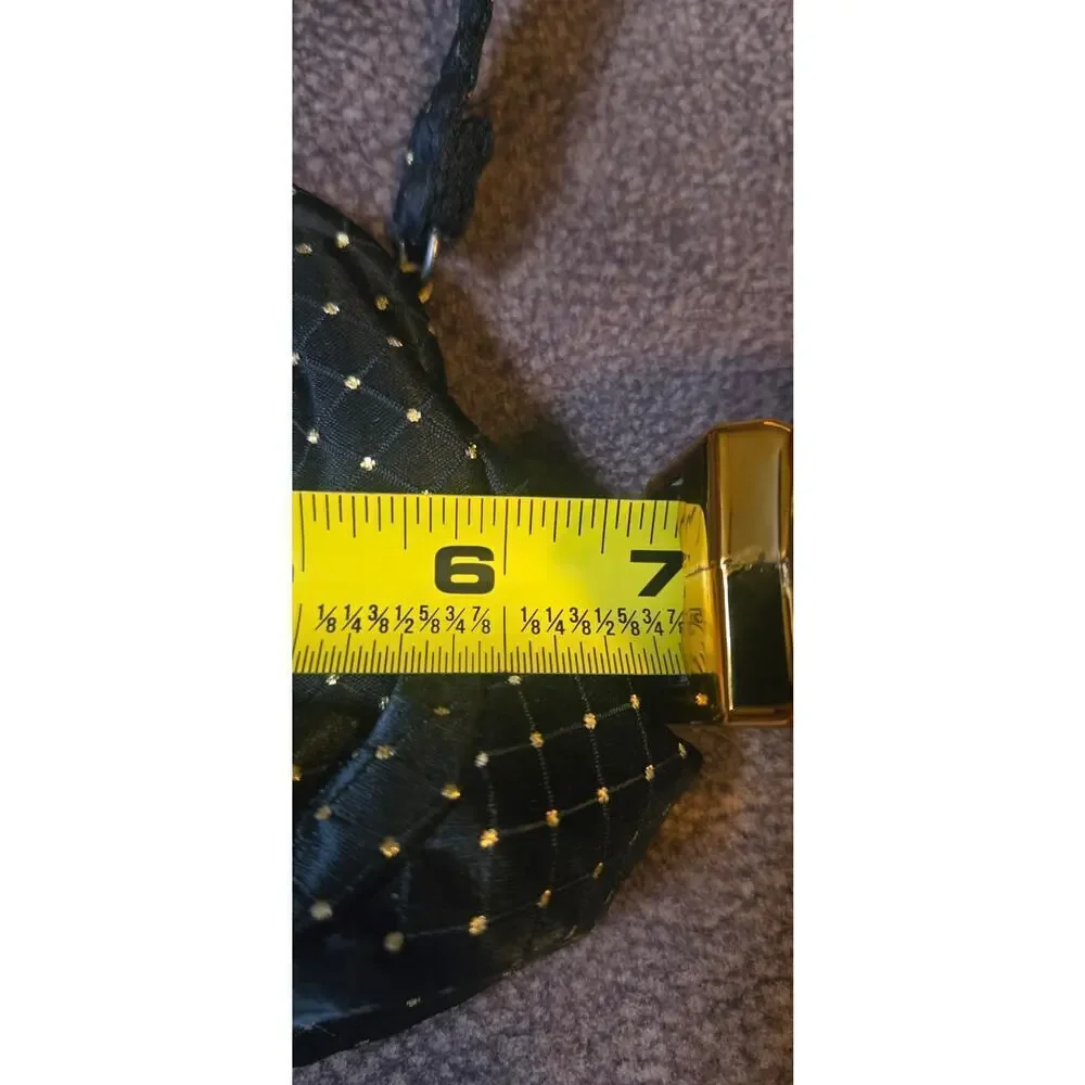 Frilo Vintage Black and Gold Polka Dot Clutch/Wristlet Purse
